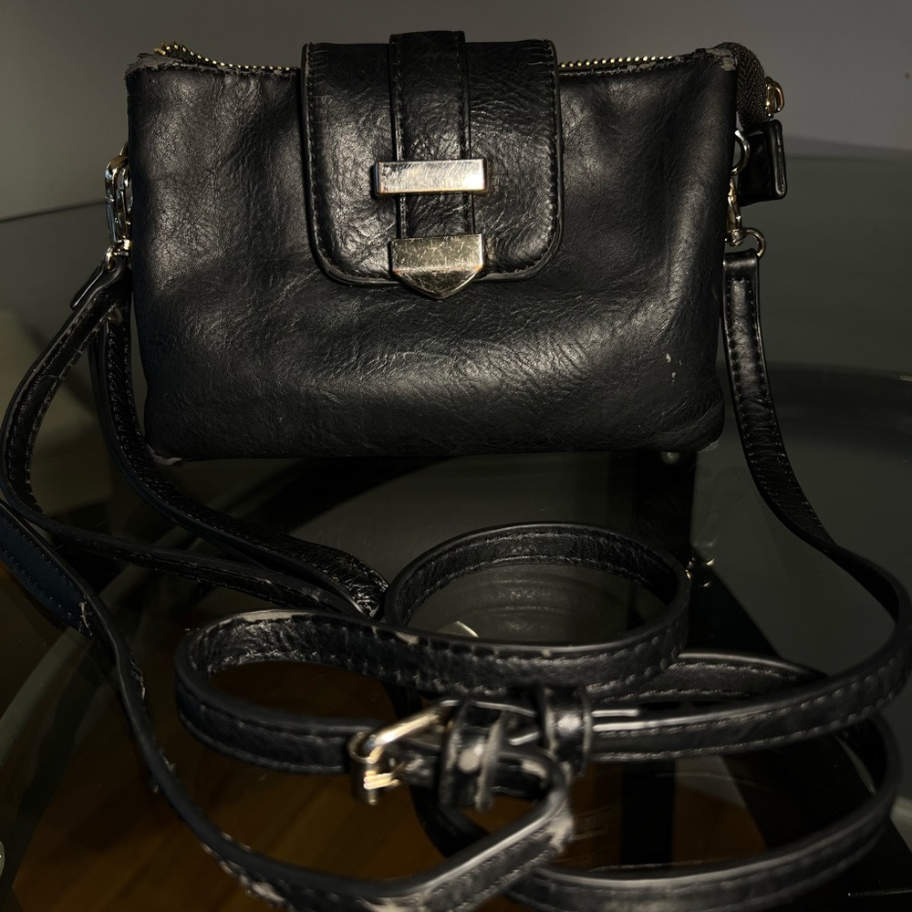 Black Leather Crossbody Bag